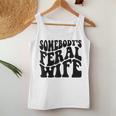 Somebodys Feral Wife Groovy Retro Saying Hot Momma For Wife Women Tank Top Unique Gifts