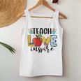 Teach Love Inspire Cute Teacher Teaching 1St Day Of School Women Tank Top Basic Casual Daily Weekend Graphic Funny Gifts