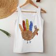 Thanksgiving Hand Turkey Thanksgiving Teacher Thankful Women Tank Top Funny Gifts