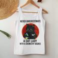 Never Underestimate A Cat Lady With A Chemistry Degree Women Tank Top Unique Gifts
