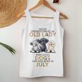 Never Underestimate Old Lady Loves Dogs Born In July Women Tank Top Funny Gifts