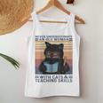 Never Underestimate An Old Woman With Cats & Teaching Skills Women Tank Top Personalized Gifts