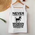 Never Underestimate A Woman Who Loves Donkeys Donkey Women Tank Top Funny Gifts