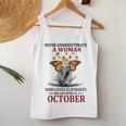 Never Underestimate A Woman Who Loves Elephants October Women Tank Top Personalized Gifts