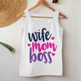 Wife Mom Boss Mom Joke Quote Humor Mother's Day Women Women Tank Top Unique Gifts