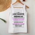 Womens I Am A Lucky Daughter I Have A Freaking Awesome Dad Women Tank Top Basic Casual Daily Weekend Graphic Personalized Gifts
