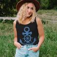 Blue Anchor And Ship Sring Wheel Maritime Sailor Nautical Women Tank Top Gifts for Her