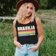 Brasilia Brazil Rainbow Gay Pride Merch Retro 70S 80S Queer Women Tank Top Gifts for Her