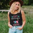 Cats Make Me Happy Cat Mom Kitten Lover Rainbow Women Tank Top Gifts for Her