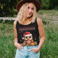 Christmas Owl Santa Hat Ugly Christmas Sweater Women Tank Top Gifts for Her