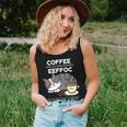 Coffee Backwards Eeffoc Cat And Coffee Humor Women Tank Top Gifts for Her