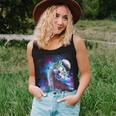 Cosmic Space Wolf Wolves Family Howling At Moon Women Tank Top Basic Casual Daily Weekend Graphic Gifts for Her