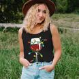 Cute Christmas Wine Glass Christmas Tree Lights Women Tank Top Gifts for Her