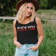 Fuck You Love You Red And White Text Quote Women Tank Top Weekend Graphic Gifts for Her
