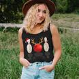 Bowling Christmas Santa Hat Xmas Lights Women Tank Top Gifts for Her