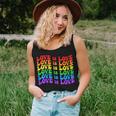 Gay Pride March Rainbow Lgbt Equality Groovy Love Is Love Women Tank Top Gifts for Her