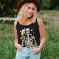 Halloween Skeleton Pumpkin Fall Coffee Fun Costume Women Tank Top Gifts for Her