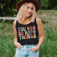 You Can Do Hard Things Groovy Retro Motivational Quote Women Tank Top Gifts for Her