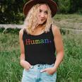 Human Lgbt Rainbow Flag Gay Pride Ally For Men Women Girls Women Tank Top Gifts for Her