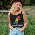 Lesbosaurus Rex Dinosaur In Rainbow Flag For Lesbian Pride Women Tank Top Gifts for Her
