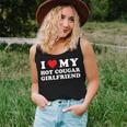 I Love My Hot Cougar Girlfriend Red Heart Boyfriend Women Tank Top Gifts for Her