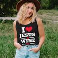 Love Jesus Wine Trump Religious Christian Faith Mom Women Tank Top Gifts for Her