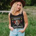 Merry Christmas English Bulldog Dog Ugly Sweater Women Tank Top Gifts for Her