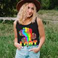 Proud Rainbow Hand Fist Lgbt Rainbow Sunflower Pride Month Women Tank Top Gifts for Her