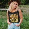 Rainbow In September We Wear Gold Childhood Cancer Awareness Women Tank Top Gifts for Her