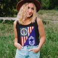 Retired Air Force Chief Master Sergeant Half Rank & Flag Women Tank Top Gifts for Her