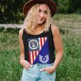 Retired Air Force Technical Sergeant Half Rank & Flag Women Tank Top Gifts for Her