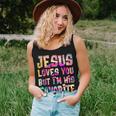 Retro Jesus Loves You But I'm His Favorite Tie Dye Christian Women Tank Top Gifts for Her