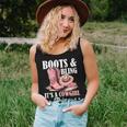 Rodeo Western Country Southern Cowgirl Hat Boots & Bling Women Tank Top Gifts for Her