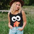 Silly Turkey Face Thanksgiving Fall Joke Humor Women Tank Top Gifts for Her