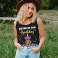 Sister Of The Birthday Princess Melanin Afro Unicorn Cute Women Tank Top Gifts for Her