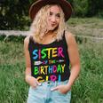 Sister Of The Birthday Girl Glows Retro 80S Party Women Tank Top Basic Casual Daily Weekend Graphic Gifts for Her