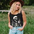 Skull Never Better Skeleton Drinking Coffee Halloween Party Women Tank Top Gifts for Her