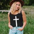 Small Cross Subtle Christian Minimalist Religious Faith Women Tank Top Gifts for Her