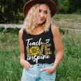 Teach Love Inspire Sunflower Leopard Back To School Teacher Women Tank Top Gifts for Her