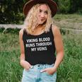 Viking Blood Runs Through My Veins Jokes Sarcastic Women Tank Top Gifts for Her