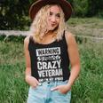 Warning My Husband Is A Crazy Veteran Veteran Women Tank Top Gifts for Her