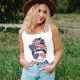 4Th Of July American Mama Messy Bun Mom Life Patriotic Mom For Mom Women Tank Top Gifts for Her