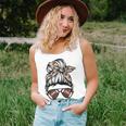 Bleached Football Aunt Messy Bun Football Lover Game Day Women Tank Top Gifts for Her