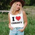I Heart Christy First Name I Love Personalized Stuff Women Tank Top Weekend Graphic Gifts for Her