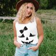 Jack O Lantern Eyelashes Pumpkin Face Halloween Girls Women Tank Top Gifts for Her
