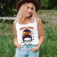 Just A Girl Who Loves Halloween Scary Messy Bun Costume Women Tank Top Gifts for Her