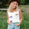 Kids 4 Year Old Monster Truck Birthday Party - Boy Or Girl Women Tank Top Weekend Graphic Gifts for Her