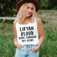Libyan Blood Runs Through My Veins Novelty Sarcastic Word Women Tank Top Gifts for Her