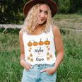 Pumpkin Wishes And Candy Corn Kisses Quote Halloween Fall Halloween Women Tank Top Gifts for Her