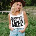 Somebodys Feral Wife Groovy Retro Saying Hot Momma For Wife Women Tank Top Gifts for Her